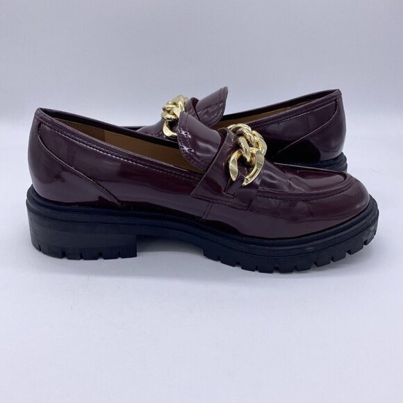 INC Brea Penny Loafers Patent Leather Gold Chain Chunky Lug Sole Y2K 90s Style - Picture 7 of 13